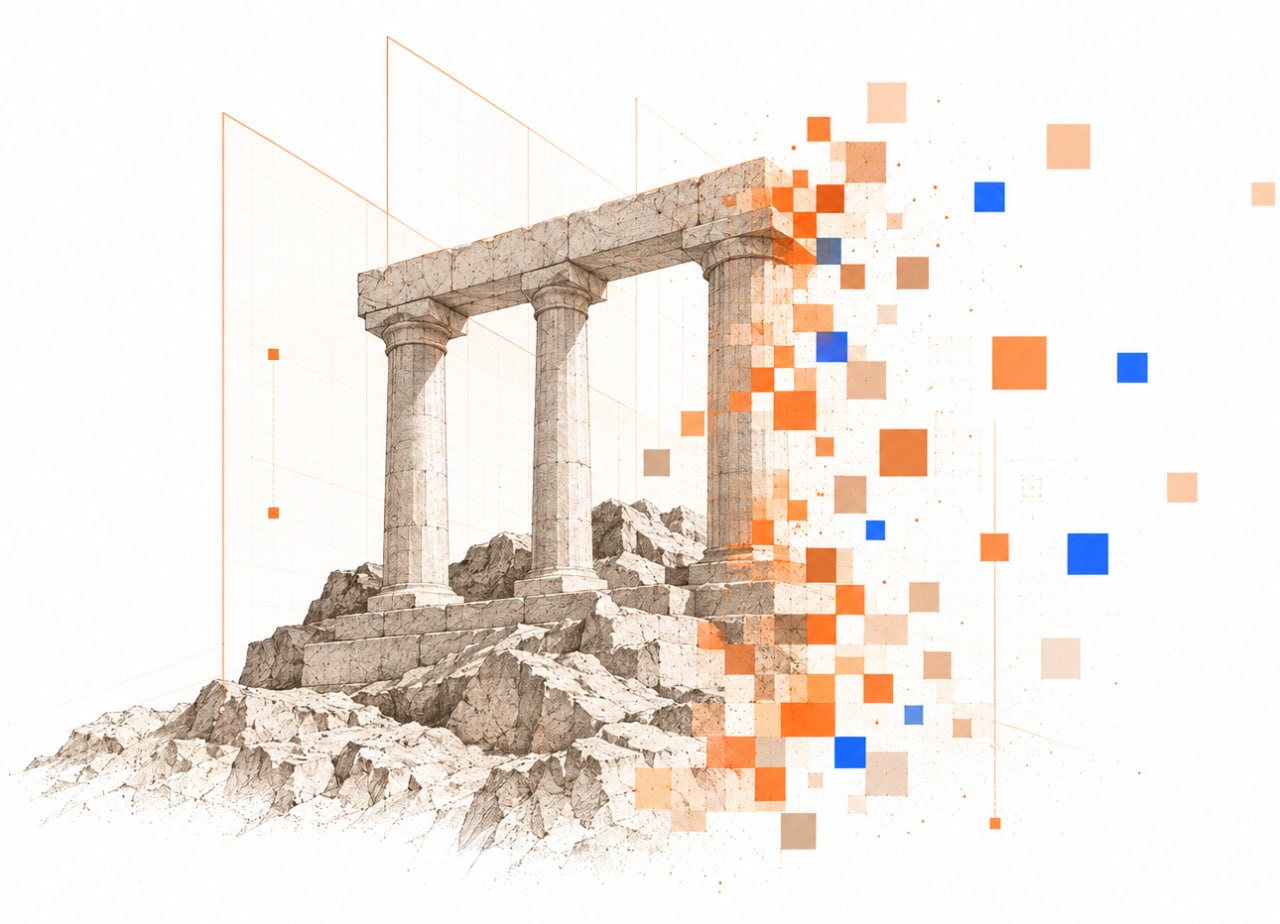 Reference illustration: columns on rock